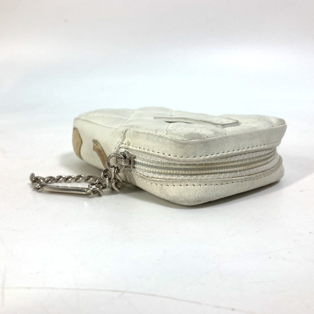 CHANEL Cigarette case A26732 leather white Cambon line CC COCO Mark Women Used Authentic