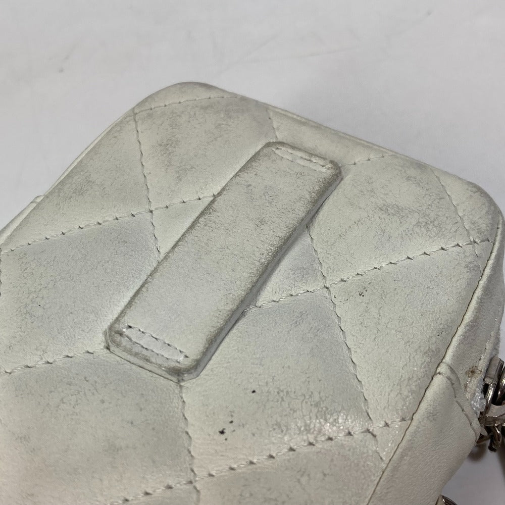 CHANEL Cigarette case A26732 leather white Cambon line CC COCO Mark Women Used Authentic