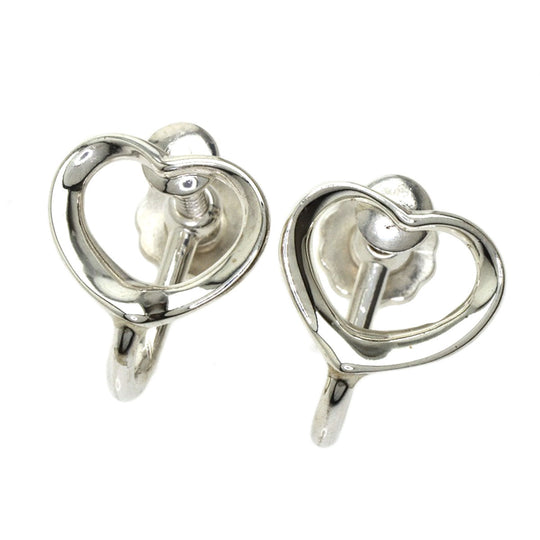 TIFFANY&Co. Earring SV Silver Open heart Women Used Authentic
