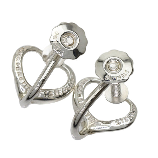 TIFFANY&Co. Earring SV Silver Open heart Women Used Authentic