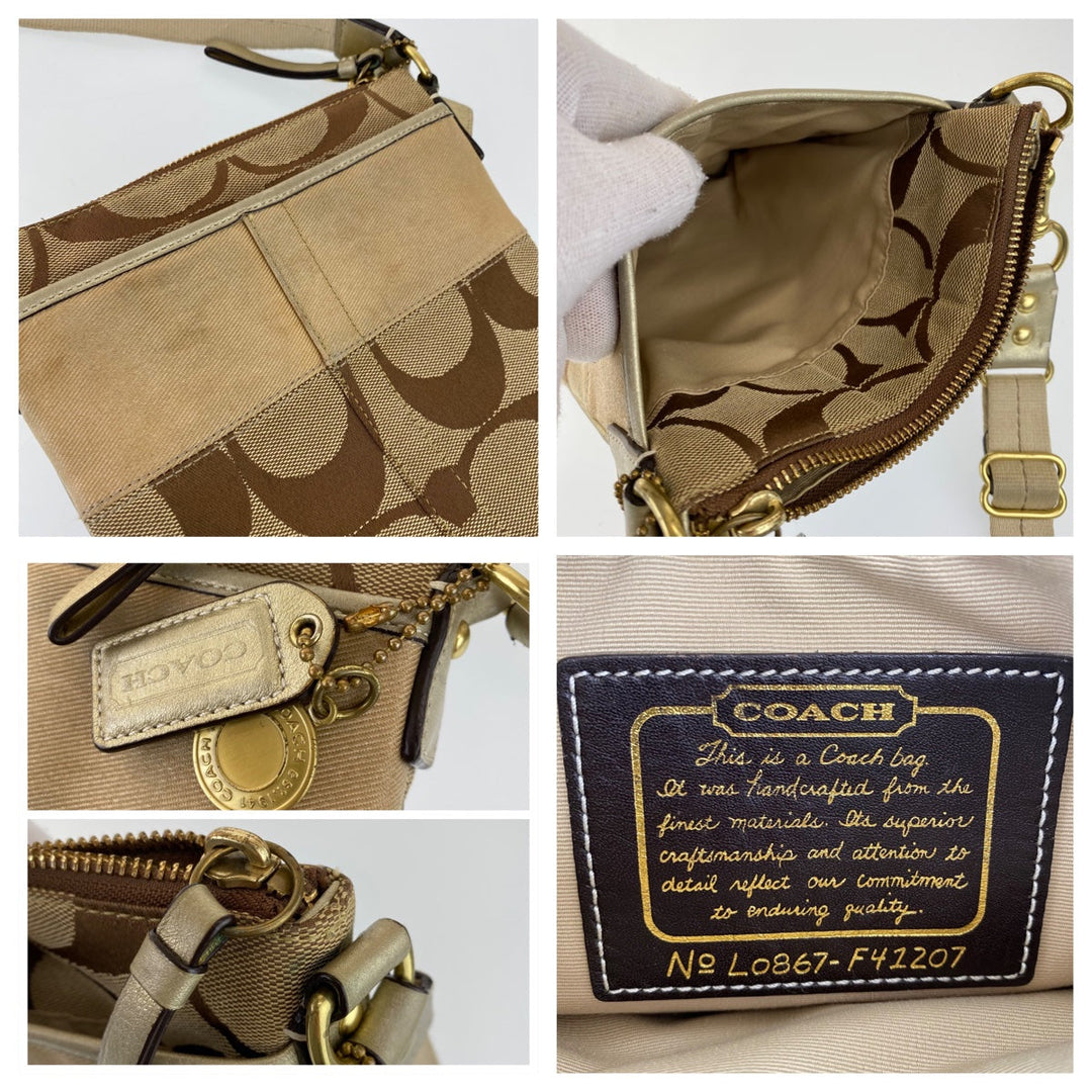 COACH Shoulder Bag Lo867-F41207 canvas Brown Signature