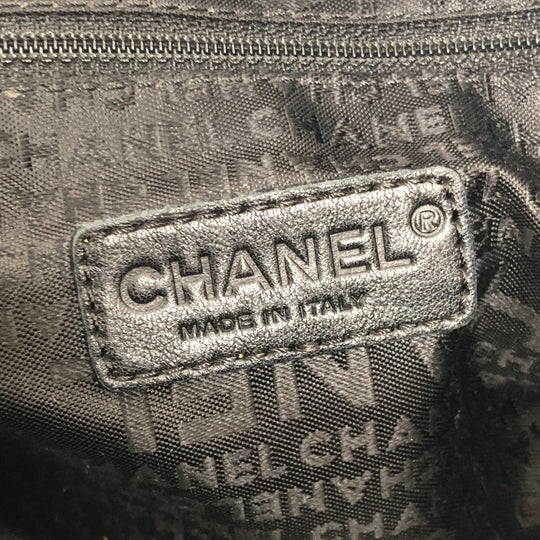 CHANEL Boston Duffel bag Soft caviar skin black Chocolate bar Women Used Authentic