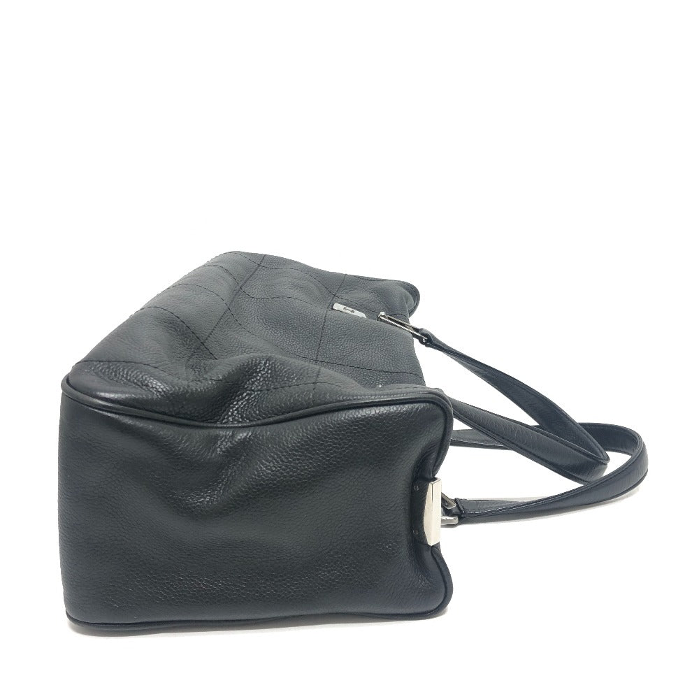 CHANEL Boston Duffel bag Soft caviar skin black Chocolate bar Women Used Authentic