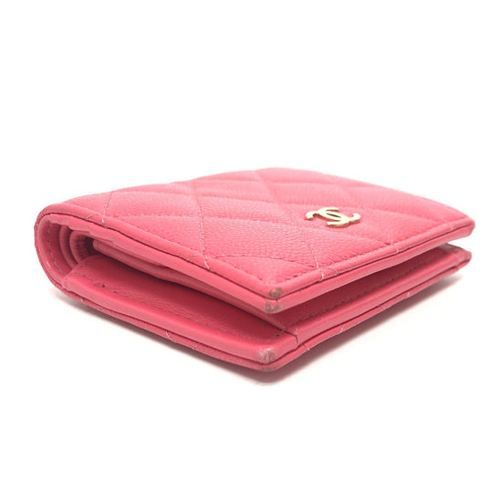 CHANEL Folded wallet AP3178 Caviar skin pink Matrasse Small flap wallet