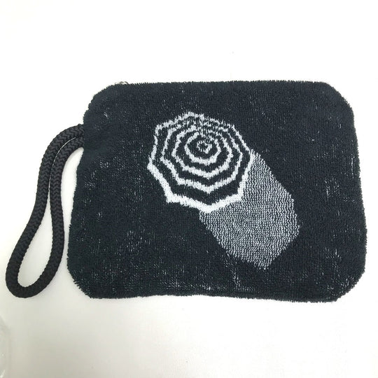 CHANEL towel pile black COCO Mark bath towel pouch Women Used Authentic
