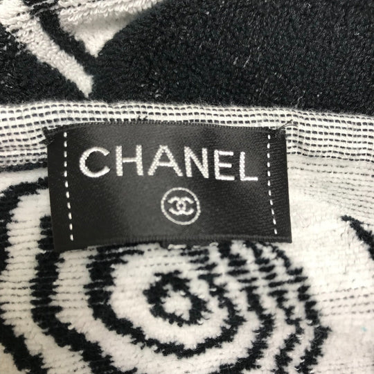 CHANEL towel pile black COCO Mark bath towel pouch Women Used Authentic