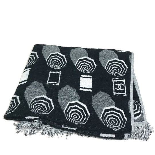 CHANEL towel pile black COCO Mark bath towel pouch Women Used Authentic
