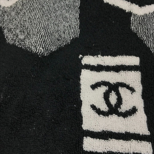 CHANEL towel pile black COCO Mark bath towel pouch Women Used Authentic