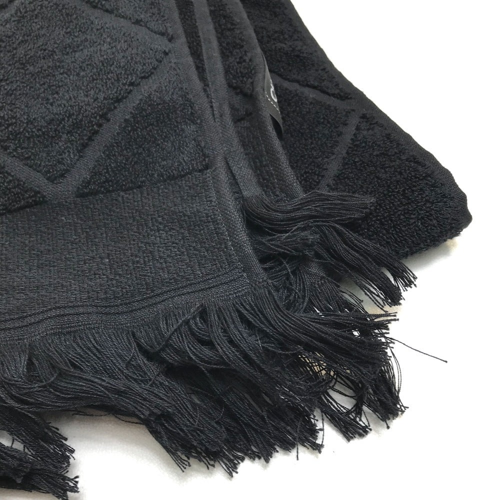 CHANEL towel cotton black COCO Mark CC logo Matrasse Women Used Authentic