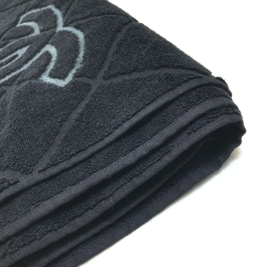 CHANEL towel cotton black COCO Mark CC logo Matrasse Women Used Authentic
