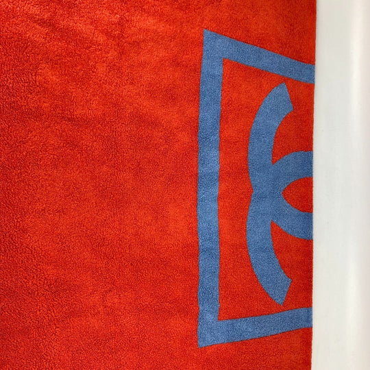 CHANEL towel cotton Red sportssports CC COCO Mark