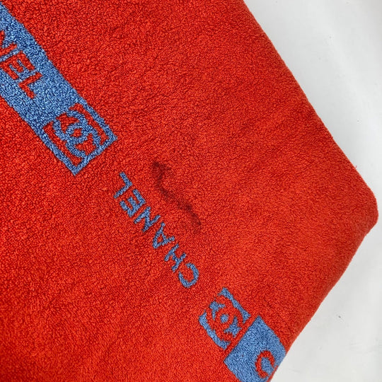 CHANEL towel cotton Red sportssports CC COCO Mark