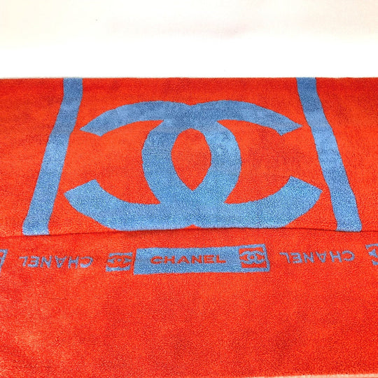CHANEL towel cotton Red sportssports CC COCO Mark