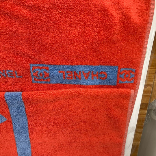 CHANEL towel cotton Red sportssports CC COCO Mark