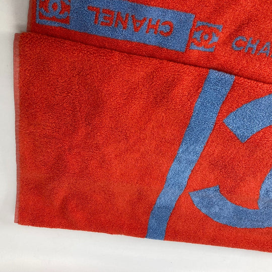 CHANEL towel cotton Red sportssports CC COCO Mark