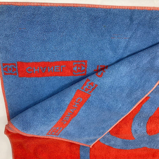 CHANEL towel cotton Red sportssports CC COCO Mark