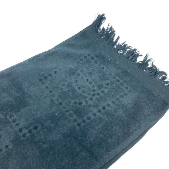 CHANEL towel cotton black Sports SPORTS CC COCO Mark Fringe Women Used Authentic