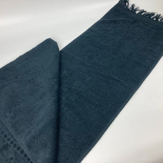 CHANEL towel cotton black Sports SPORTS CC COCO Mark Fringe Women Used Authentic