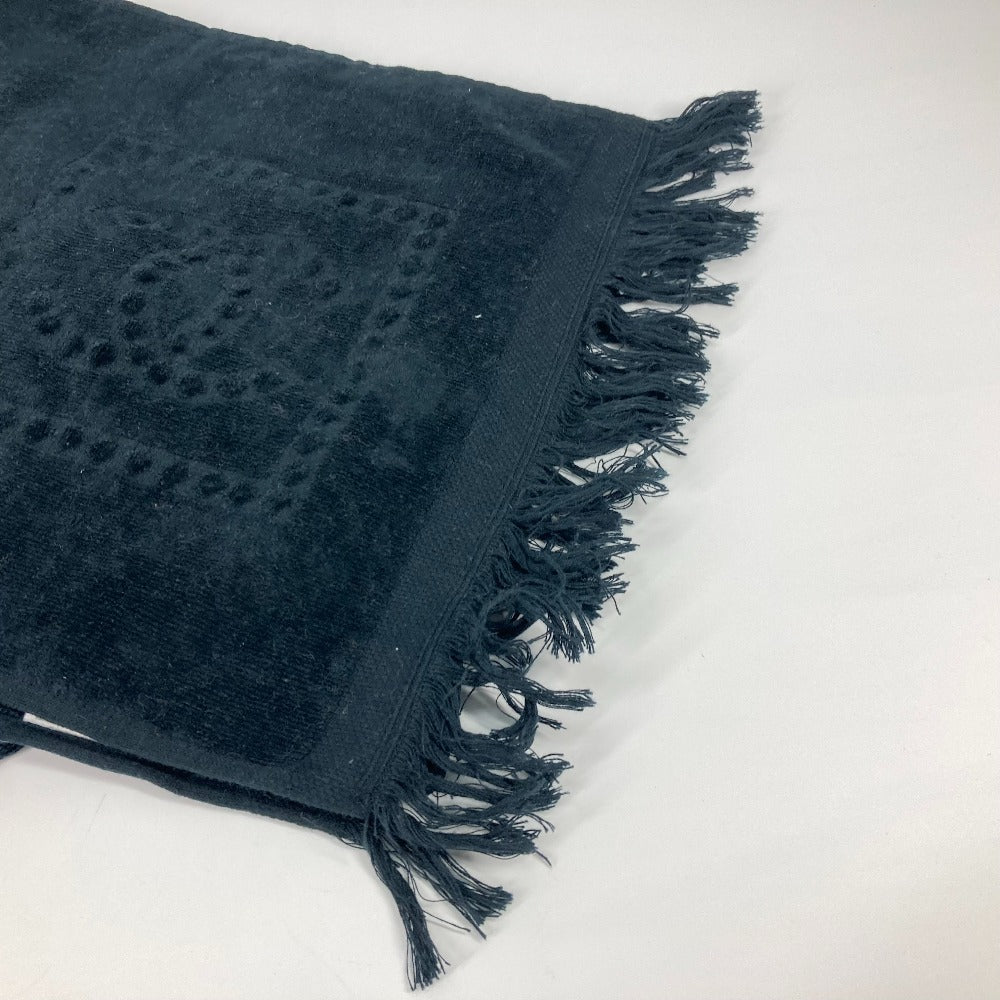 CHANEL towel cotton black Sports SPORTS CC COCO Mark Fringe Women Used Authentic