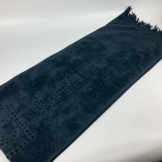 CHANEL towel cotton black Sports SPORTS CC COCO Mark Fringe Women Used Authentic