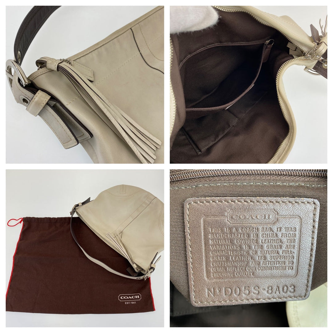 COACH Shoulder Bag D05S-8A03 leather white