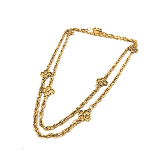 CHANEL Necklace metal gold Clover