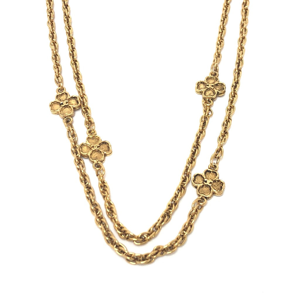 CHANEL Necklace metal gold Clover