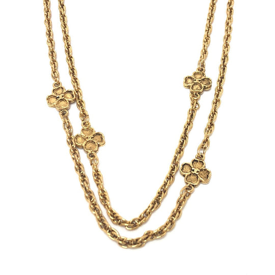 CHANEL Necklace metal gold Clover