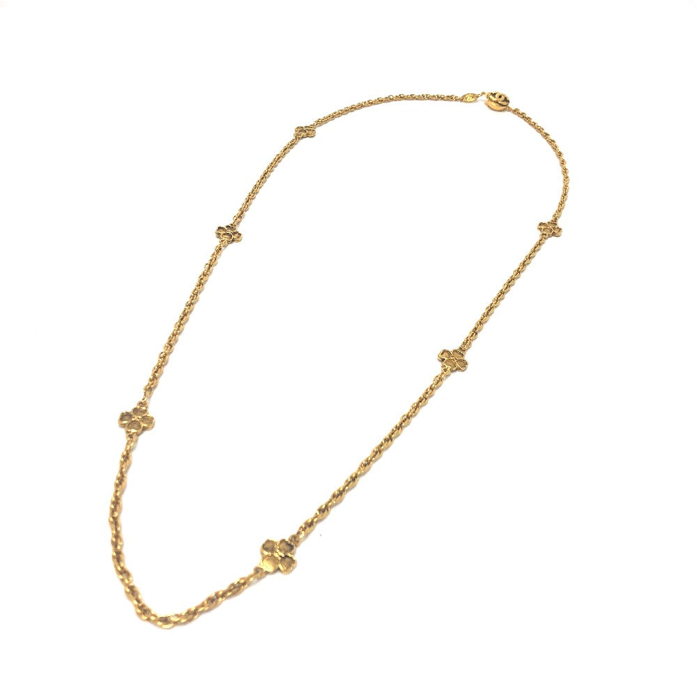 CHANEL Necklace metal gold Clover