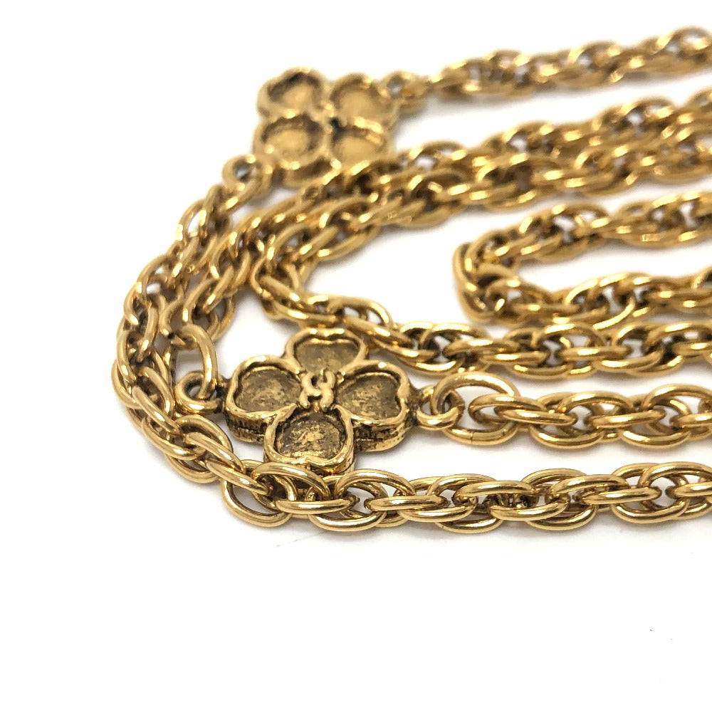 CHANEL Necklace metal gold Clover