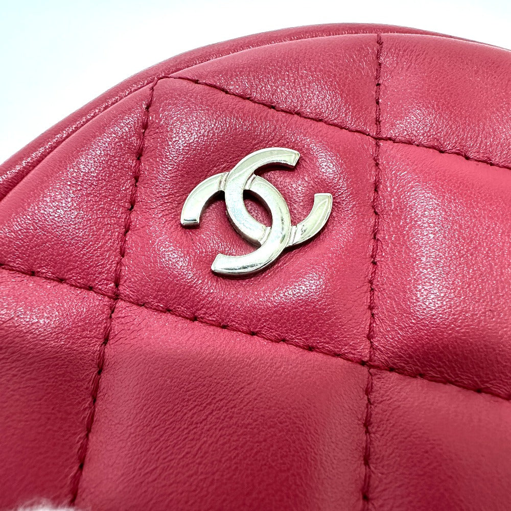 CHANEL Shoulder Bag lambskin beige COCO Mark round Women Used Authentic