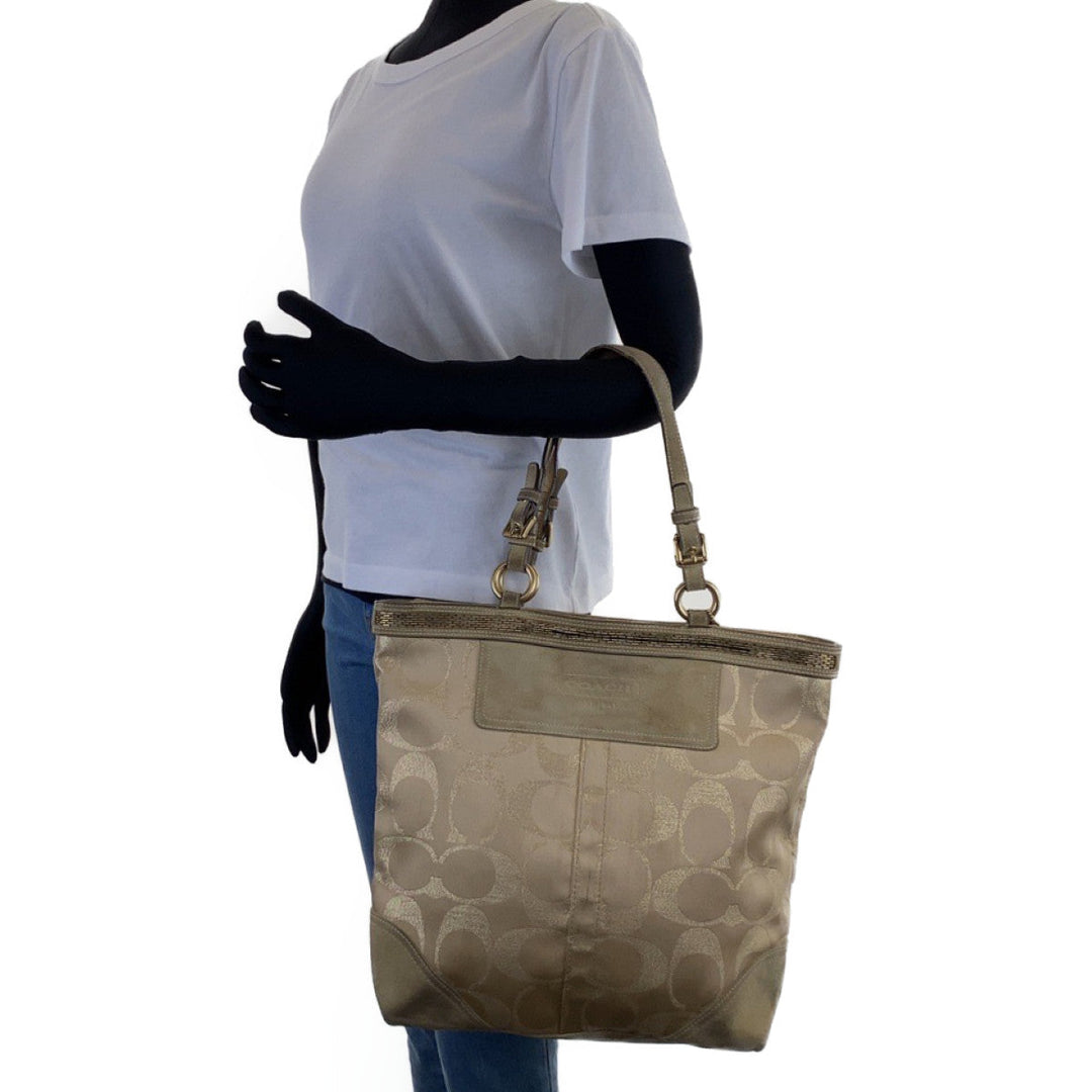 COACH Tote Bag F06J-10390 canvas beige Signature