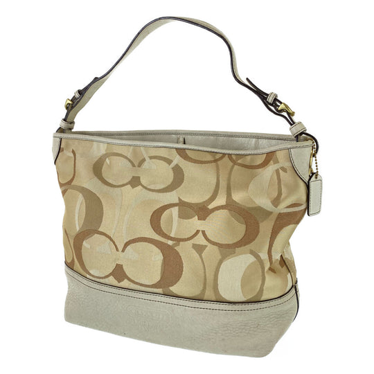 COACH Shoulder Bag A063-7656 canvas beige Signature