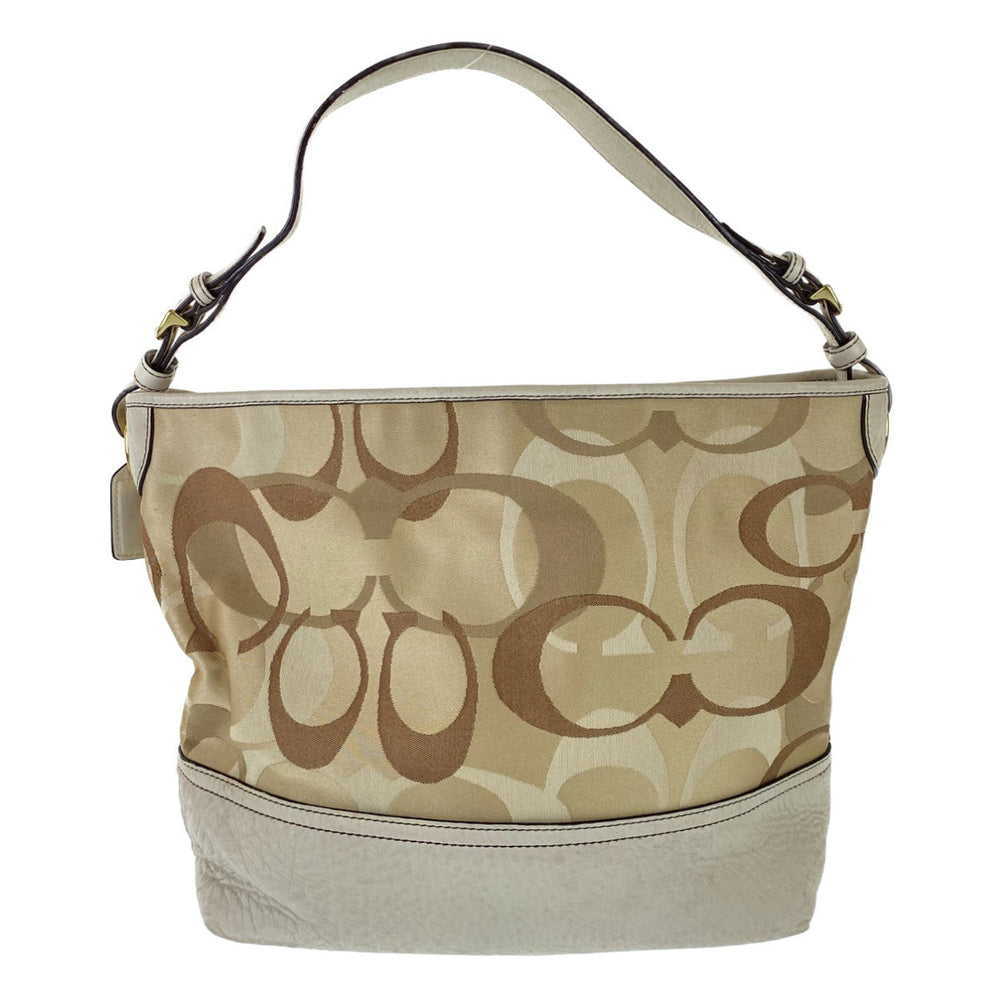 COACH Shoulder Bag A063-7656 canvas beige Signature
