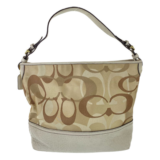 COACH Shoulder Bag A063-7656 canvas beige Signature