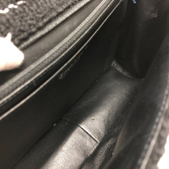 CHANEL Shoulder Bag tweed black COCO Mark