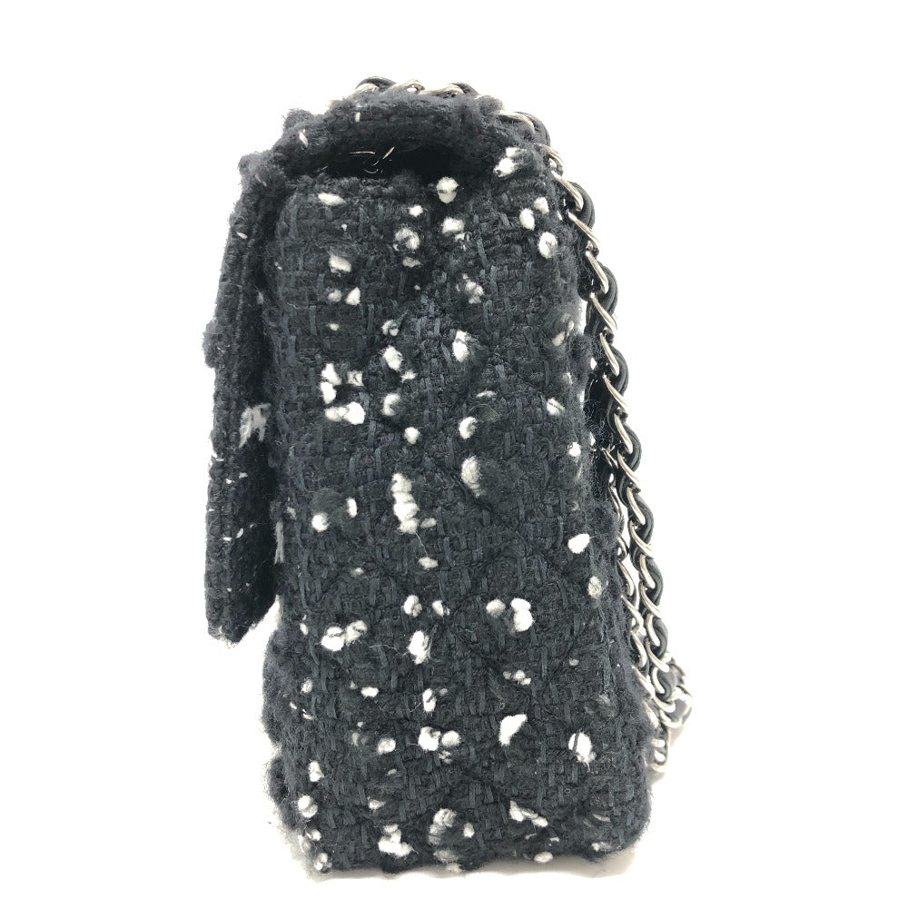 CHANEL Shoulder Bag tweed black COCO Mark