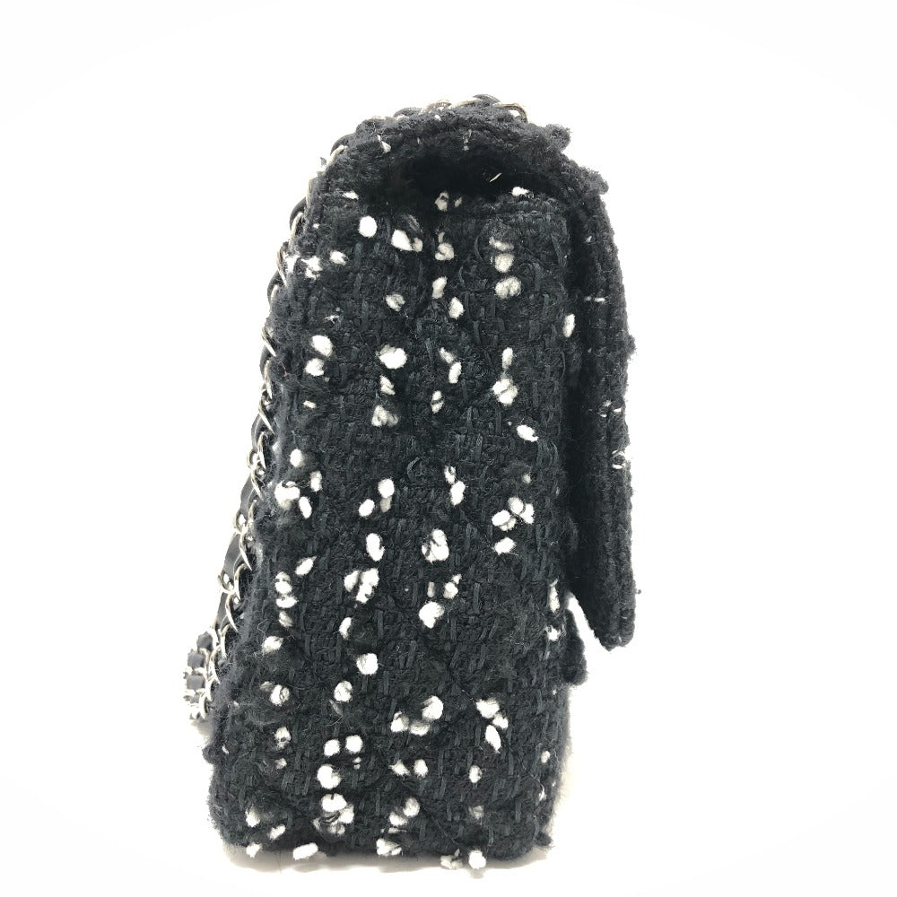 CHANEL Shoulder Bag tweed black COCO Mark