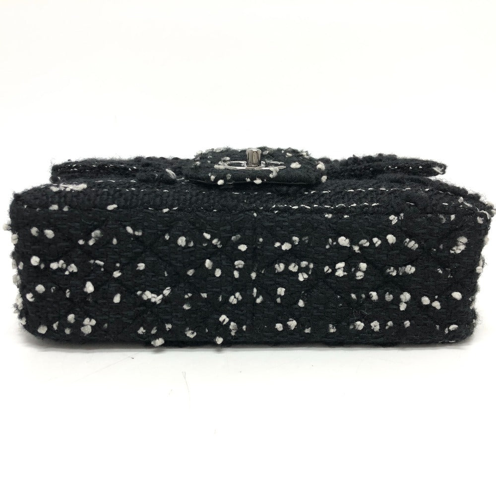 CHANEL Shoulder Bag tweed black COCO Mark