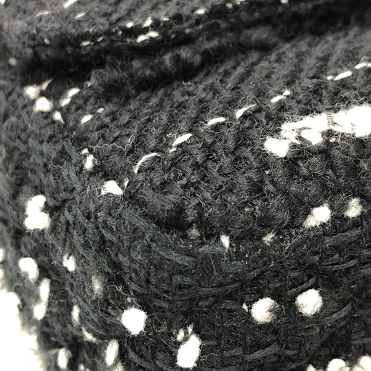 CHANEL Shoulder Bag tweed black COCO Mark