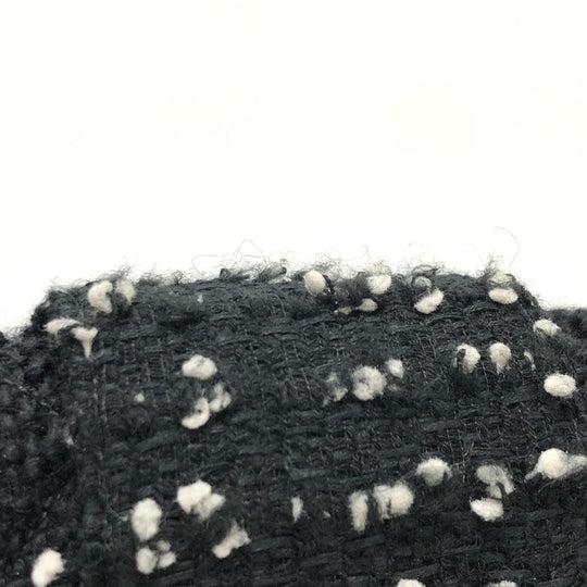 CHANEL Shoulder Bag tweed black COCO Mark