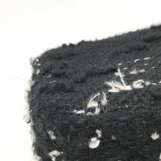 CHANEL Shoulder Bag tweed black COCO Mark