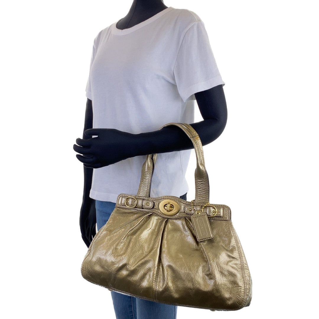 COACH Tote Bag A1069-13926 enamel gold Turn lock