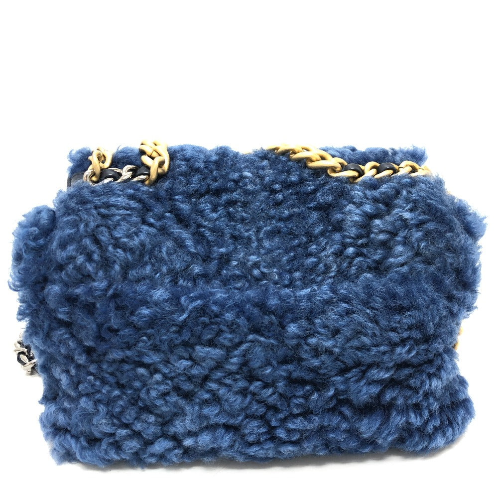 CHANEL Shoulder Bag Mouton blue Mouton Matelasse CHANEL19