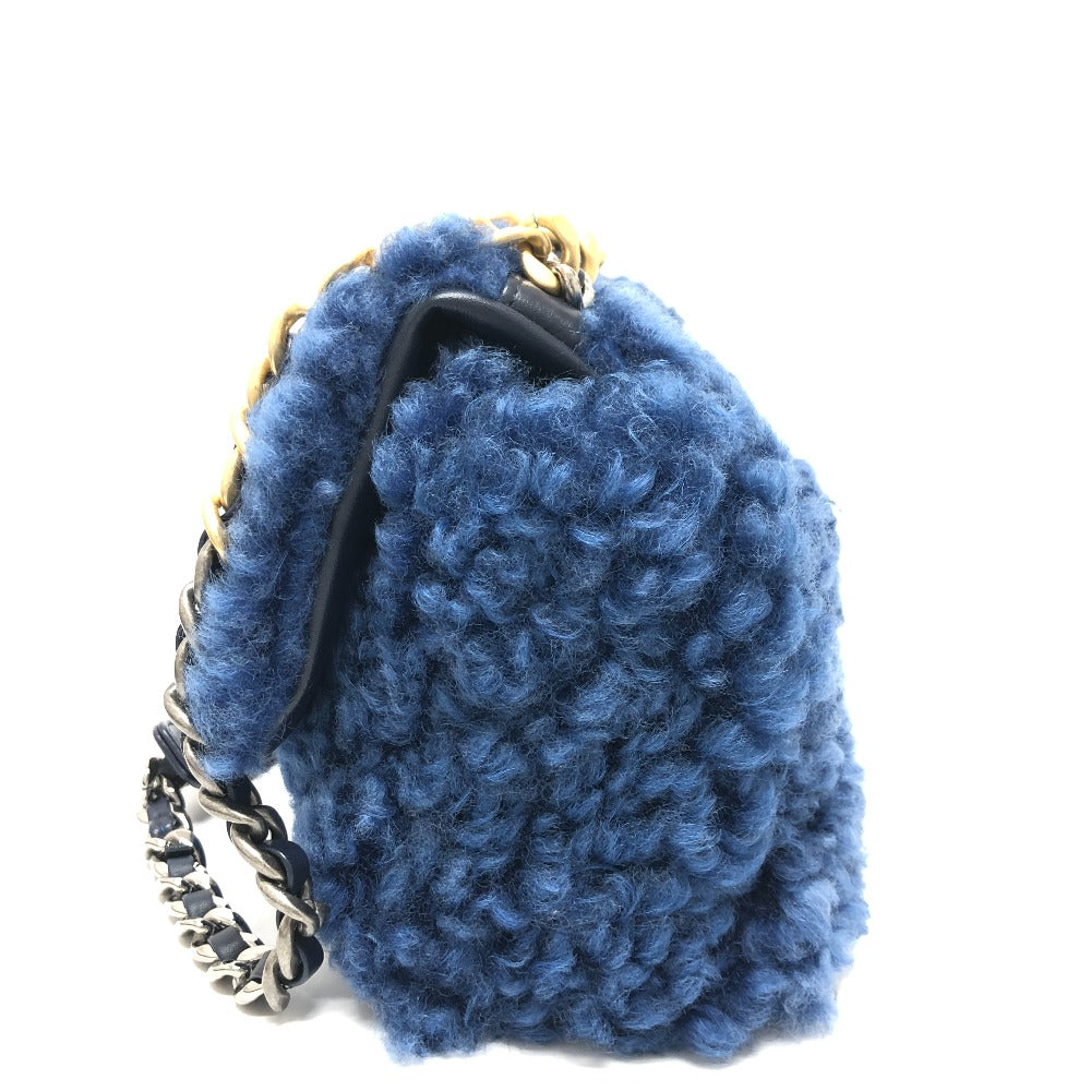 CHANEL Shoulder Bag Mouton blue Mouton Matelasse CHANEL19