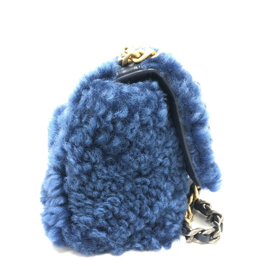 CHANEL Shoulder Bag Mouton blue Mouton Matelasse CHANEL19