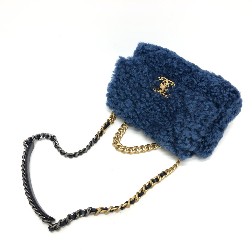 CHANEL Shoulder Bag Mouton blue Mouton Matelasse CHANEL19