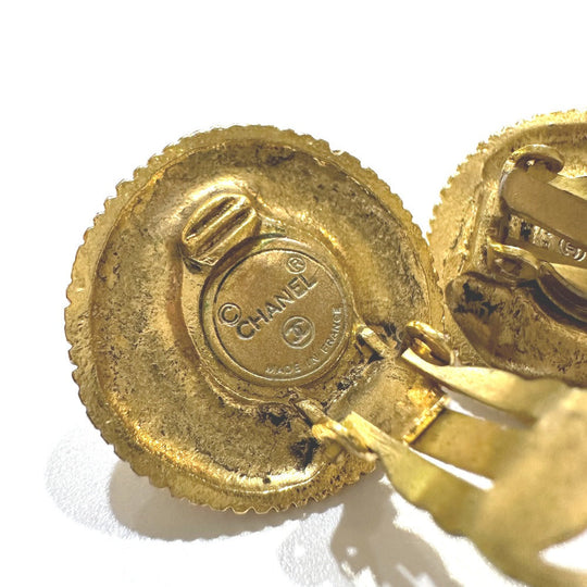 CHANEL Earring metal gold Clear stone Women Used Authentic
