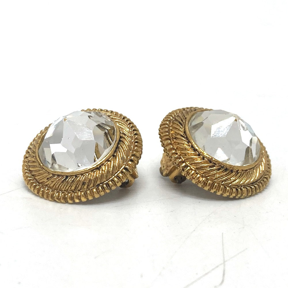 CHANEL Earring metal gold Clear stone Women Used Authentic
