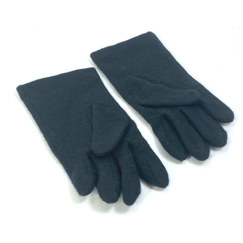 CHANEL Glove silk black CC COCO Mark Women Used Authentic